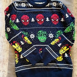 H&M youth Marvel themed Christmas sweater